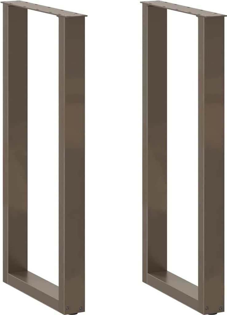 Möbel Couchtischbeine U-Form 2 Stk. Naturstahl 40x(100-101) cm Stahl - Tischbeine 4013231