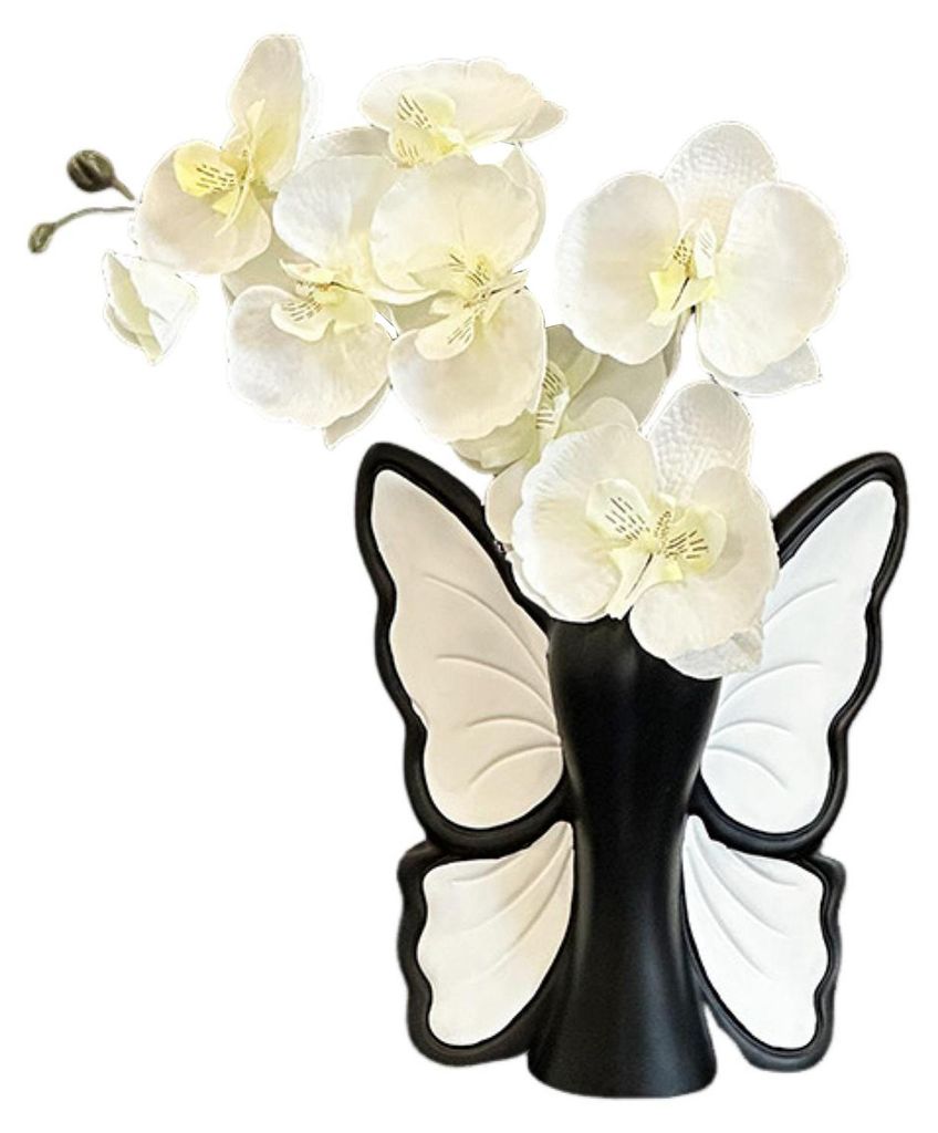 Moderne Blumenvase mit Schmetterlingsmotiv, Schleifenmuster, ideal als Blumenhalter, Tischdekoration für Zuhause oder Büro, dekorative Vase für ...