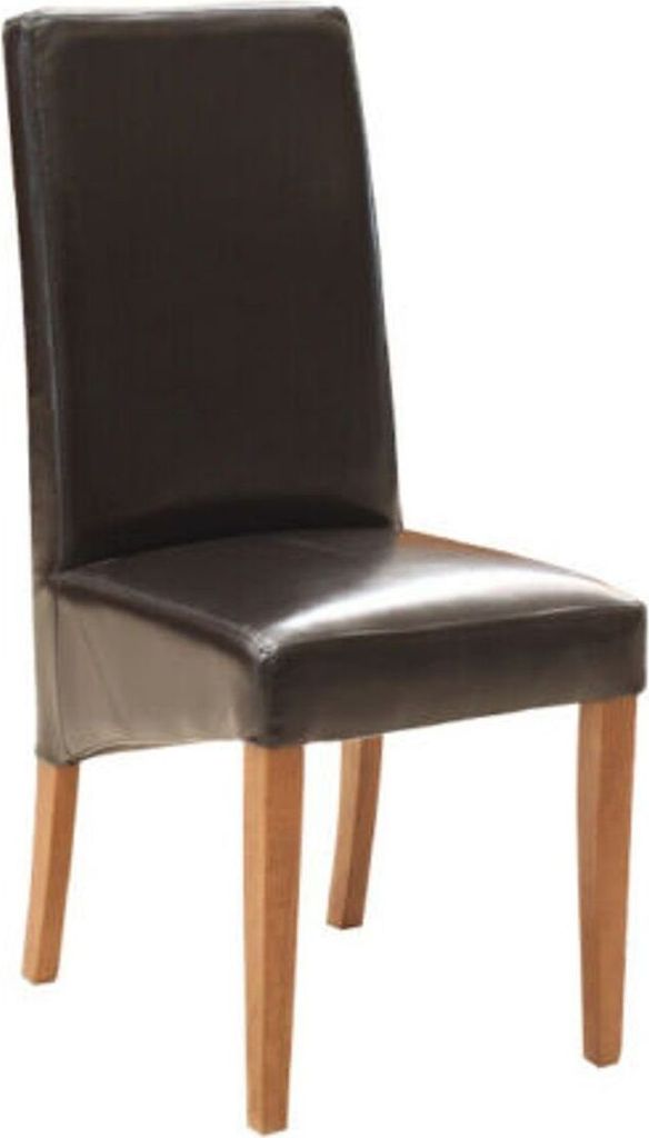 Sessel Stuhl Design Holz Moderne Polster Stühle Gastro Esszimmer 100% Leder Neu