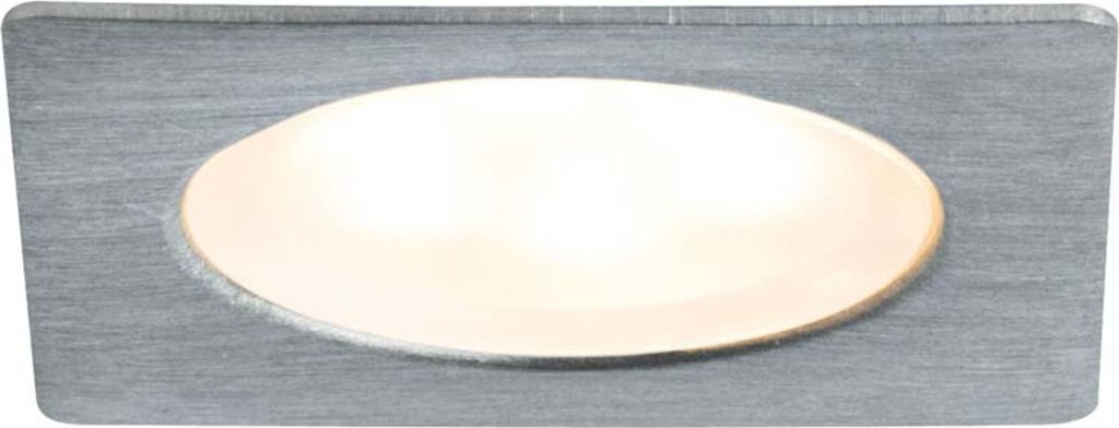 Paulmann Möbel Einbauleuchten Set Mini eckig LED 5x0,4W 2700K 3,6VA 230/12V 35x35mm Eisen gebürstet/Metall
