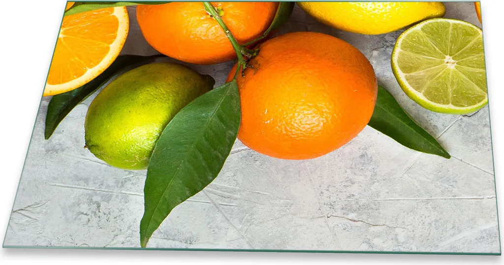 Piastra Copertura Piano Cottura 80x52 Vetro Temperato Arance Frutta