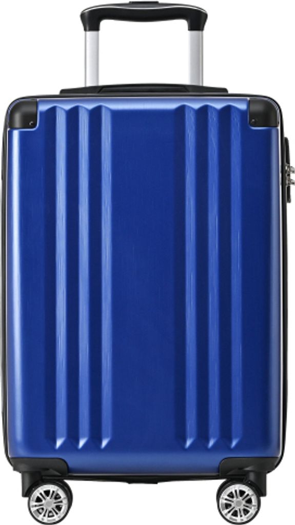 AIORBER Koffer, 4 Rollen, Spinner-Räder, Multilock-Teleskopstange, gebürstetes Finish, TSA-Zollschloss, ABS-Material, 66,5x45,5x28 cm, Marineblau