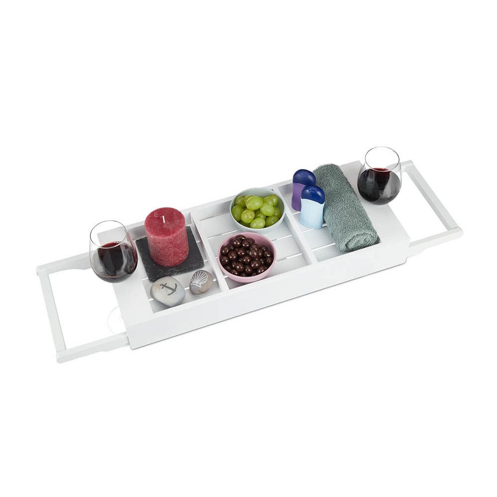 relaxdays Badewannenablage weiß Produktbild 