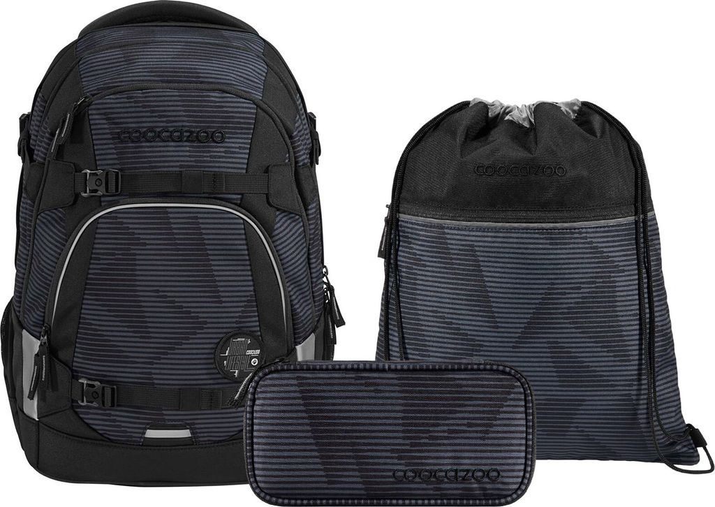 Coocazoo Schulrucksack-Set MATE Dark Mission 3-teilig, ab 5. Klasse