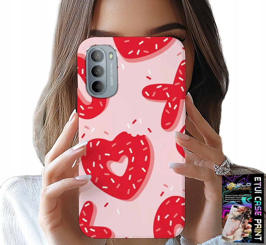 Custodia per Motorola Moto G52 / G82 - Donna, modello Xoxo Heart alla moda + vetro