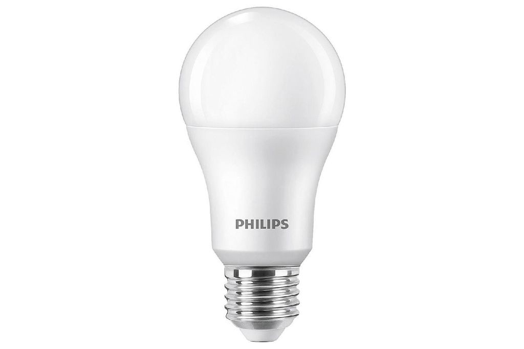 A white LED light bulb with a silver screw base, shown against a white background.