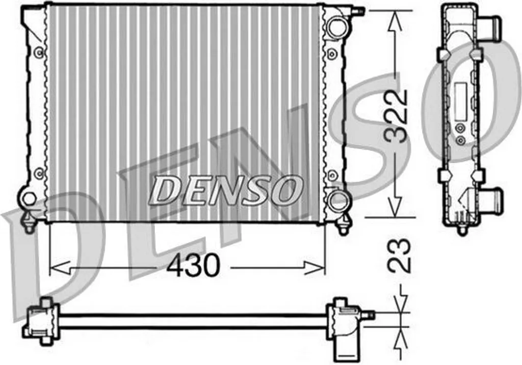 Radiateur Moteur DENSO DRM32004 Haute Performance pour OE 191121253D