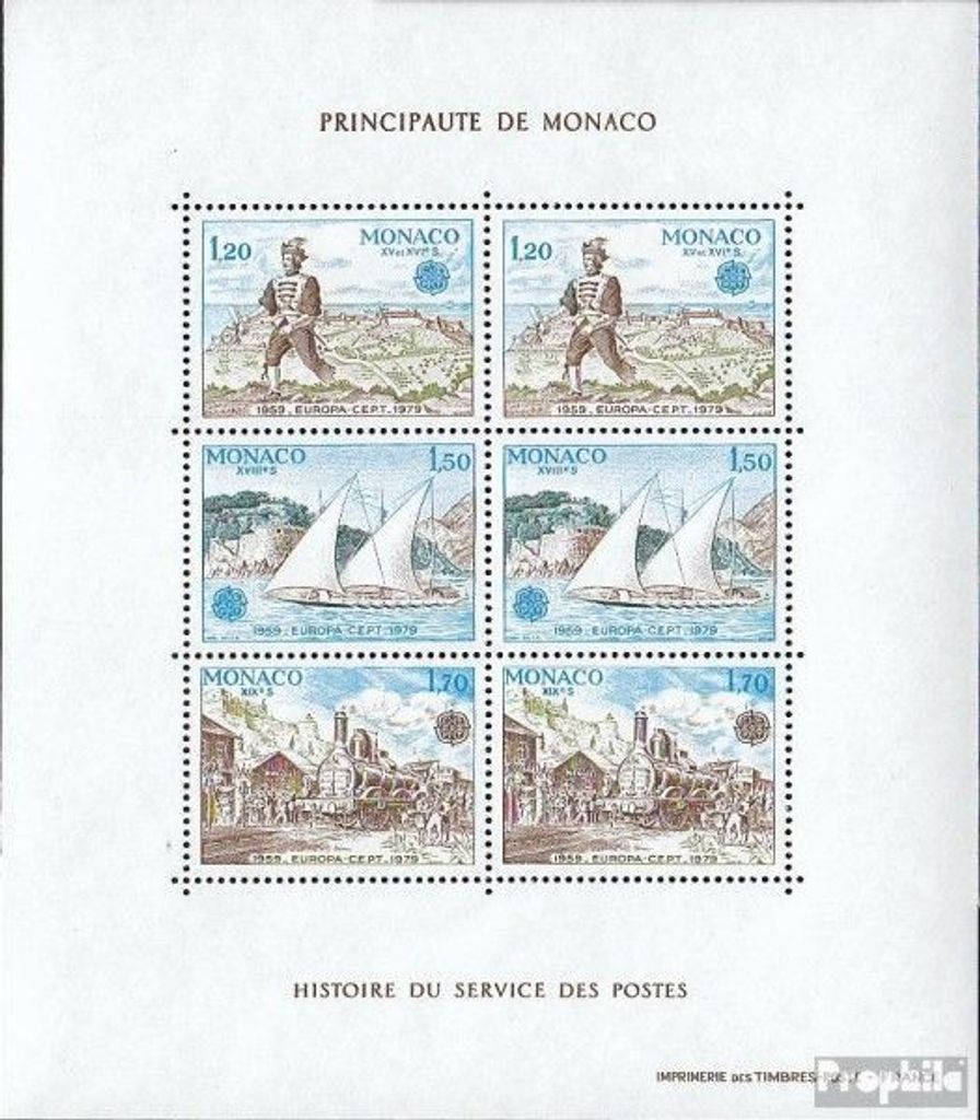 Briefmarken Monaco 1979 Mi Block15 (kompl.Ausg.) postfrisch Europa