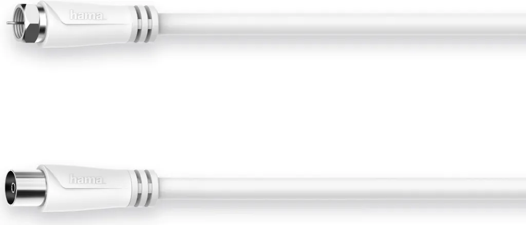 Câble d'antenne satellite 10 mètres type F blanc Hama 00179257 robuste