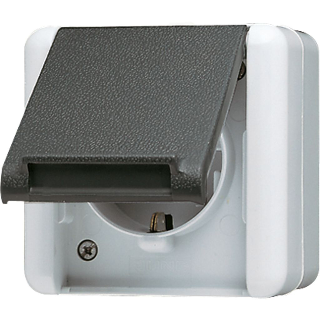 Jung 820WOT SCHUKO-Steckdose, 16 A 250 V , senkrechte und Produktbild 
