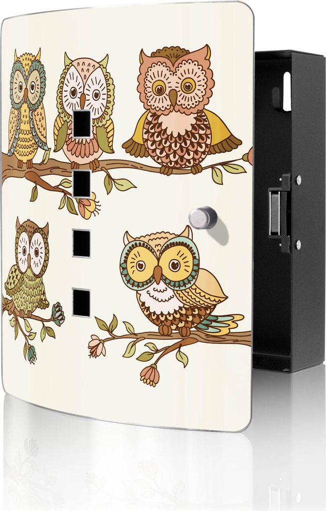 banjado Design Schlüsselkasten aus Edelstahl für 10 Schlüssel, Schlüsselschrank 24 x 21,5 x 7cm groß mit Magnetverschluss, Zehn-Augen-Prinzip ...