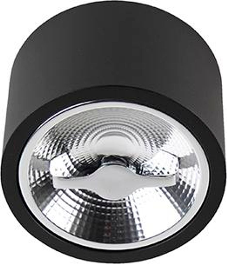 Qazqa led Deckenstrahler, Deckenspot - Expert - Schwarz , inkl. 11W LED-Lampe, dimmbar, 12cm, Rund, Ideal als Wohnzimmerlampe, Küche lampe