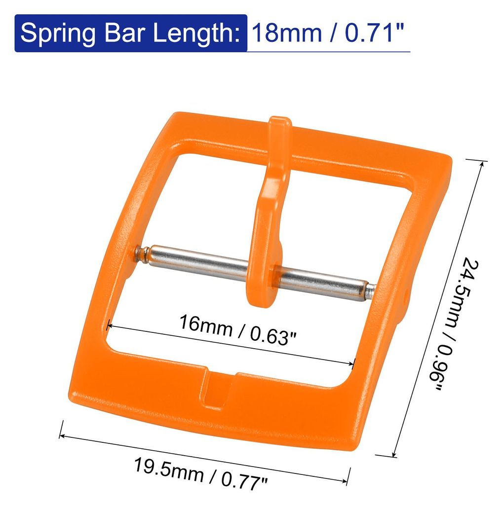 2Stk Uhrenband Klammer Ersatz Plastik Verschluss Breite fš¹r 16mm Orange