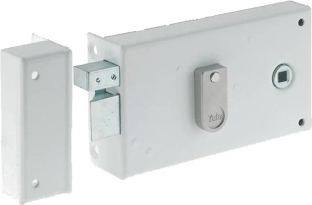 Serrure Yale horizontale pour portail extérieur blanche version gauche - 2