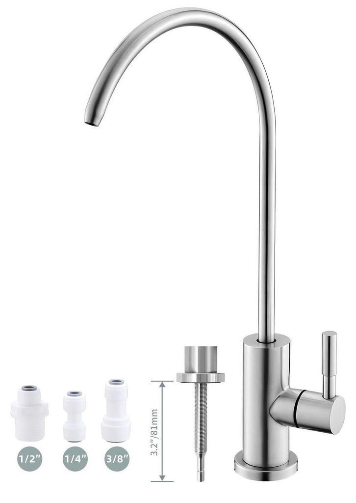 Trinkwasserhahn Edelstahl gebürstetes Nickel Küchenspüle Produktbild 