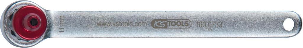 KS Tools Bremsen-Entlüftungsschlüssel, extra kurz, 11 mm, rot