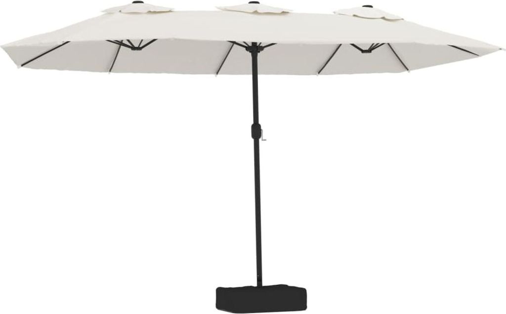 vidaXL Ombrellone doppio bianco sabbia 449x265 cm Immagine del prodotto 