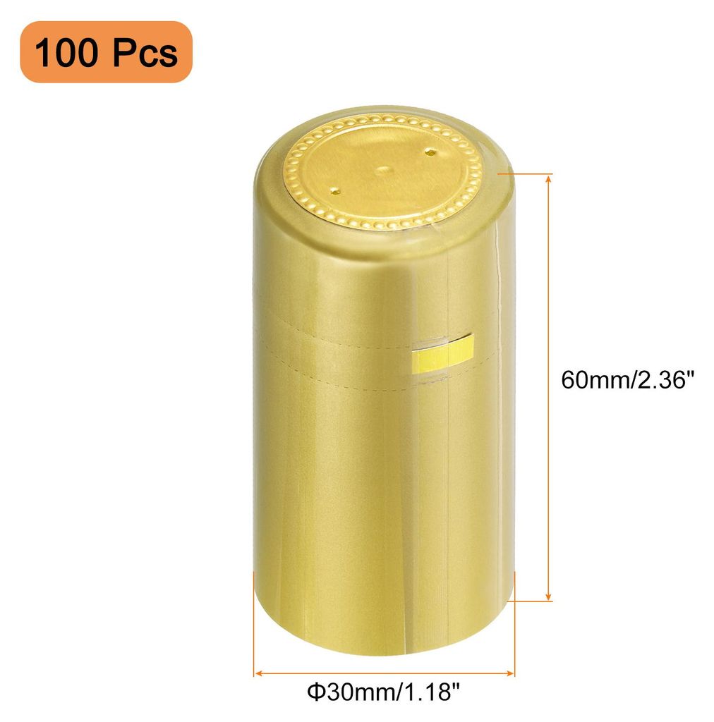 100 Stš¹ck PVC-W?rmeschrumpfkapseln fš¹r Weinflaschen, Schrumpfkappe mit Abrei?lasche, Schrumpfdeckel fš¹r Weinkeller und Kš¹che zu Hause, ...