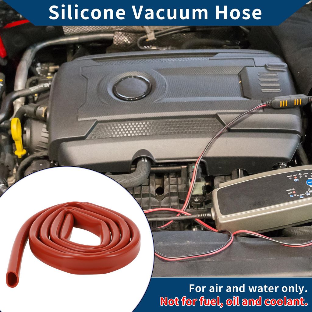 Silikon-Vakuumschlauch für Automobil-Vakuumsysteme Hochtemperatur 6,6FT 11/16" 18mm ID 2mm Dicke 1 Stück Rot