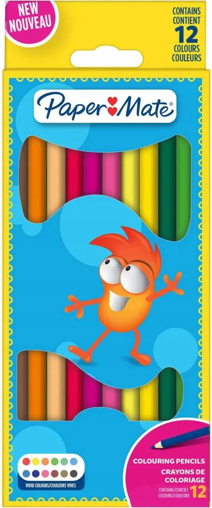 Set 12 Pastelli Paper Mate Kids 2166490 - Ideali per Scuola e Zainetto