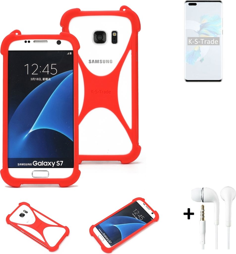 Handy-hülle + Kopfhörer kompatibel mit HTC Desire 20+ Schutz-hülle Bumper Silikon Schutz Hülle Cover Case Silikoncase Silikonbumper TPU Softcase