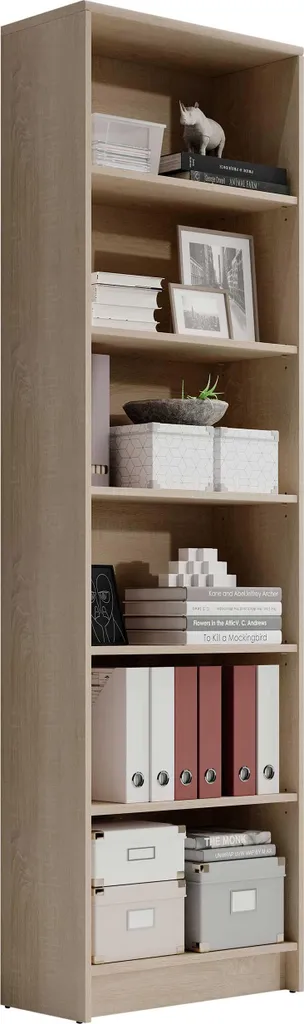 Bibliothèque Viviane 60x202cm Chêne - Solution Gain de Place Intelligente - 5
