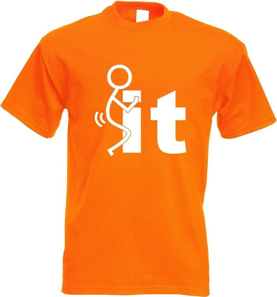 Kiwistar - T-Shirt - orange - Fuck It Motiv Bedruckt Funshirt Design Print - mit Motiv Bedruckt - Funshirt Design - Sport - Freizeit - Herren - XL