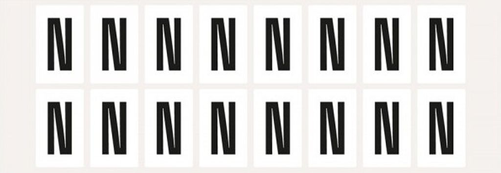 Dreifke Aufkleber I Buchstabe N, weiß/schwarz, Folie, Schrifthöhe 25mm, 22x3...