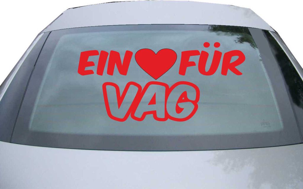 Indigos UG - Aufkleber Heckscheibe & Motorklappe DE6381 - rot - 600x285 mm - ein lieben fur vag - Auto Scheiben Fenster Heckklappe Tuning Racing JD...