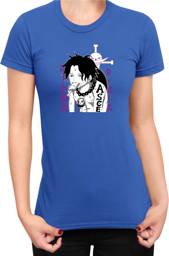 Damen T-Shirt Japan Anime Manga One Manga Piece Anime Luffy 04 Straw Icecream, Lady S / Blau