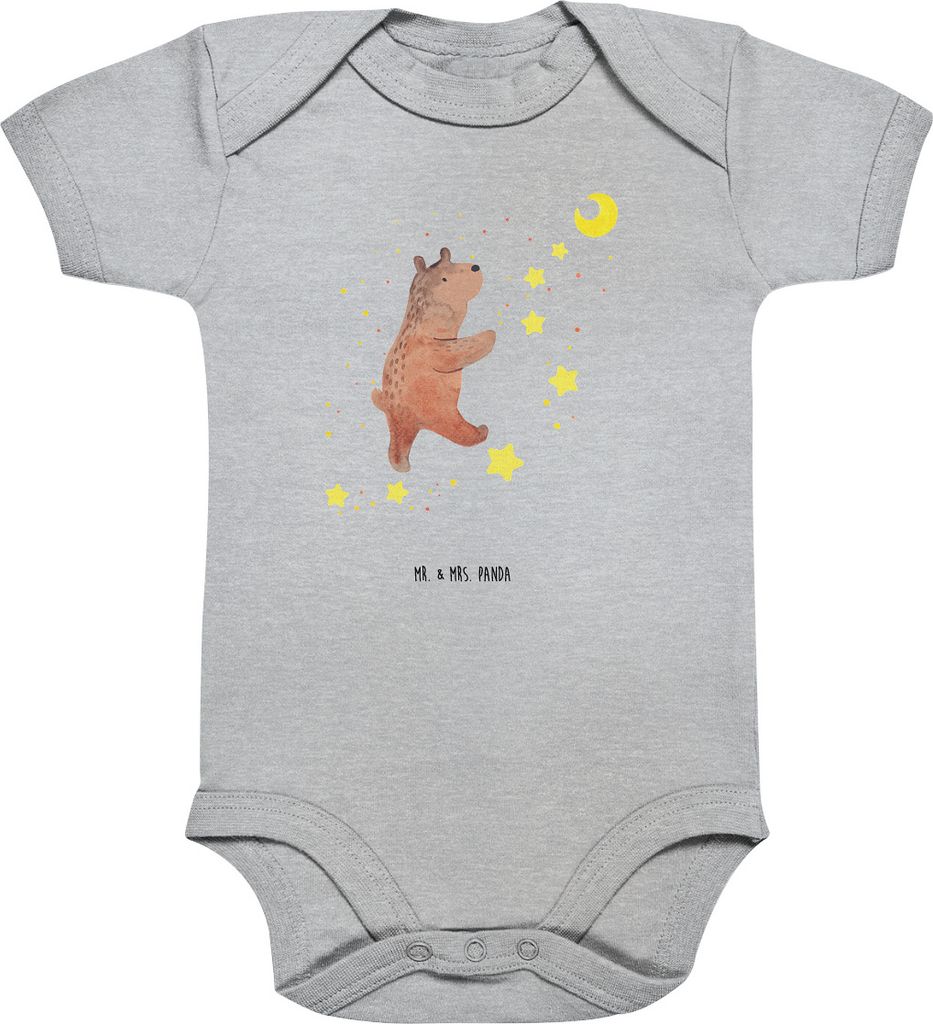 Mr. & Mrs. Panda Babybody Bär Träume 12. - 18. Monat - Heather Grey - Geschenk, Strampler Baby, babykleidung body, Traum, Babystrampler, Traumdeu...
