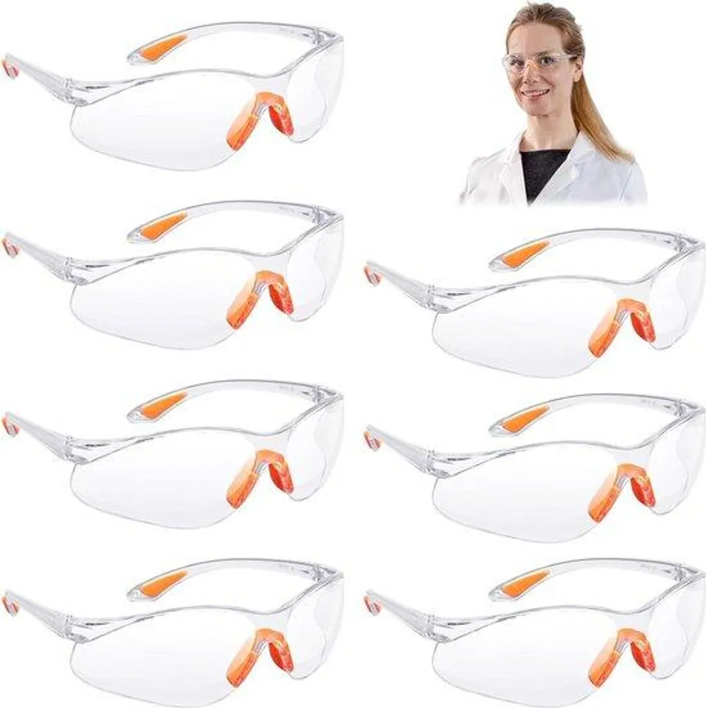 Lunettes de sécurité transparentes lot de 8 pour enfants et pour hommes