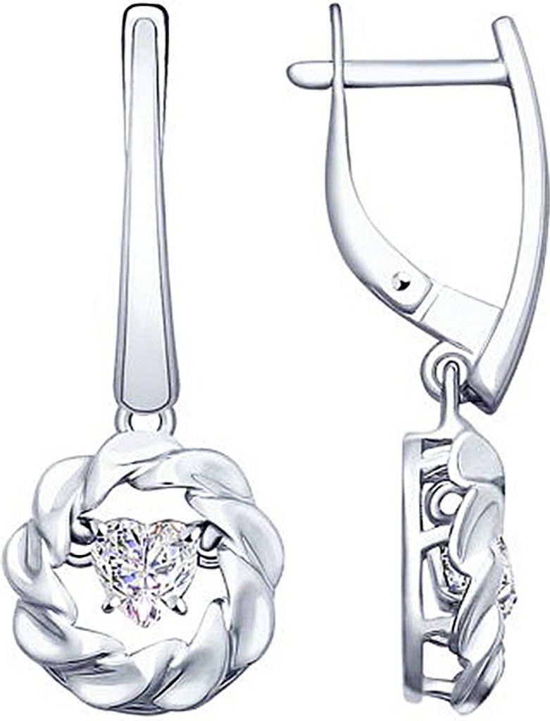 Sokolov Ohrhänger aus 925 Silber mit Zirkonia, Sterlingsilber Ohrringe