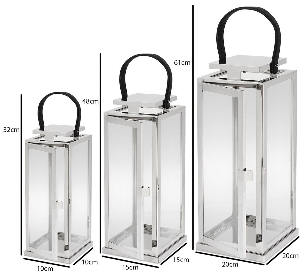 SEVICO Laterne Gartenlaterne Metall XXL 3tlg. Windlicht Produktbild 3