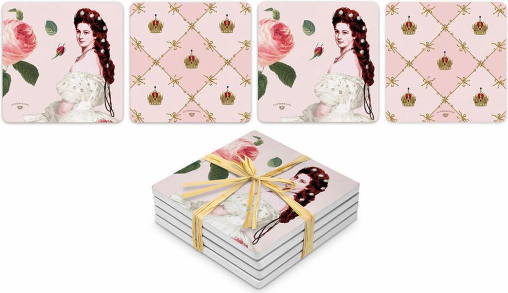 PPD Sisi and Vienna Design Coaster, 4-tlg., Untersetzer, Glasuntersetzer, Dolomit, 186502344