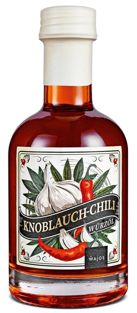 Wajos Knoblauch-Chili Würzöl Ölspezialität scharf 0,25l Produktbild 