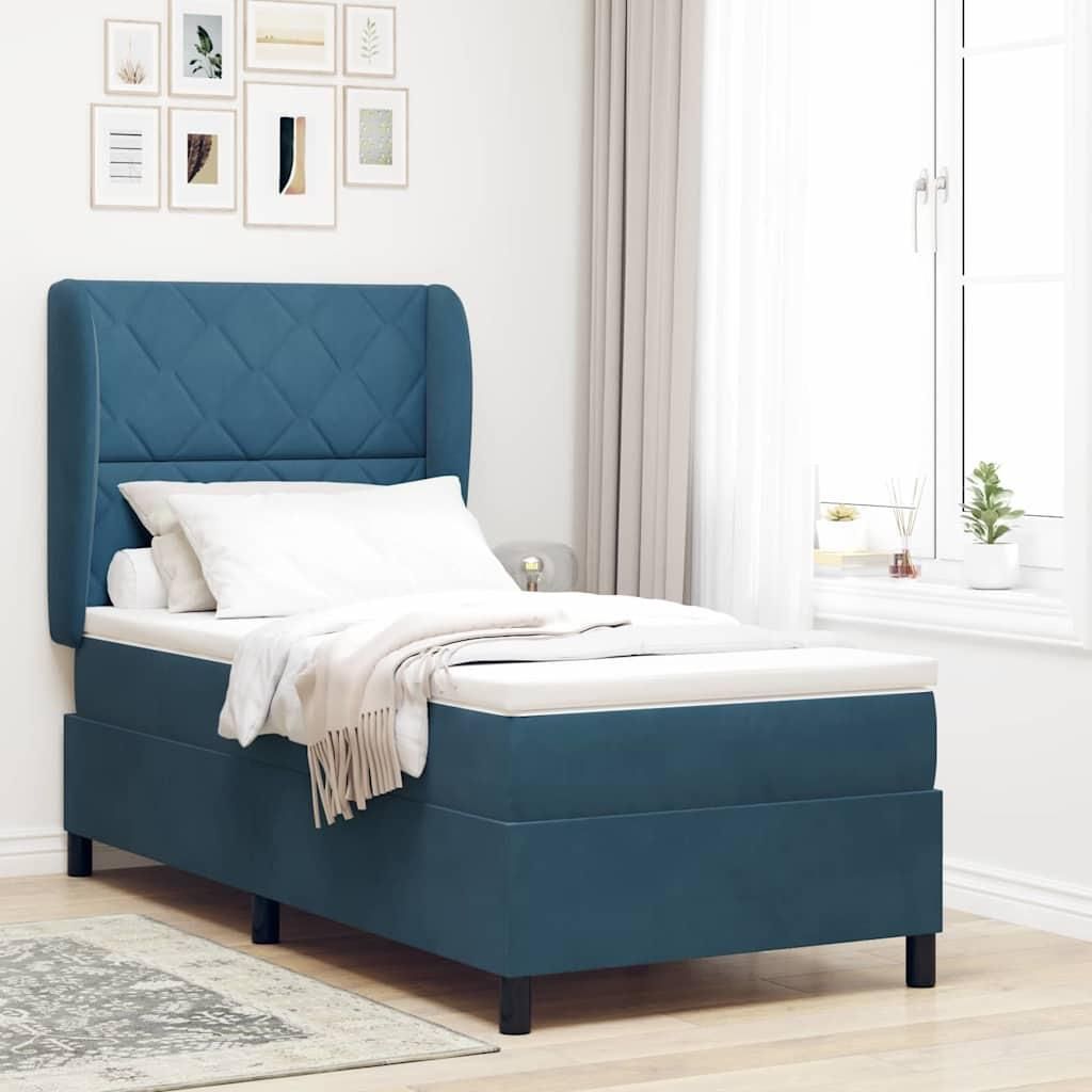 Maison Exclusive - Boxspringbett mit Matratze Dunkelblau 200 x 90 cm Samt