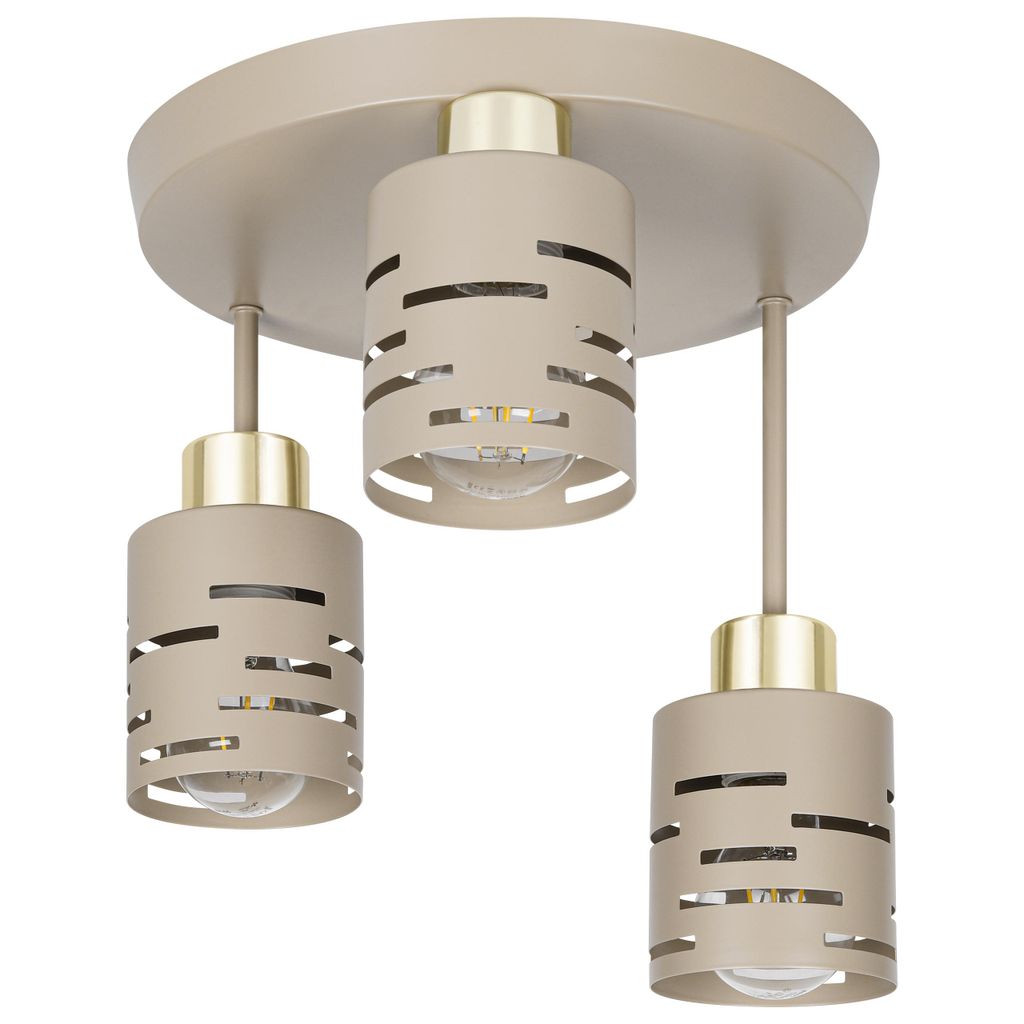MasterLED Deckenleuchte Elen 3-flammig E27 beige-gold Produktbild 