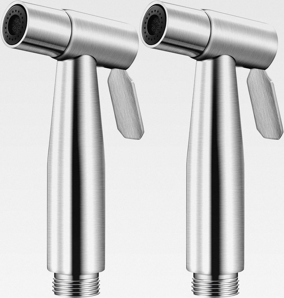 2 Stück Bidet-Toilettensprüher aus Edelstahl, Hand-Bidet-Sprayer, Tuch für Badezimmer, Windel-Sprayer für Küche und WC-Reinigung