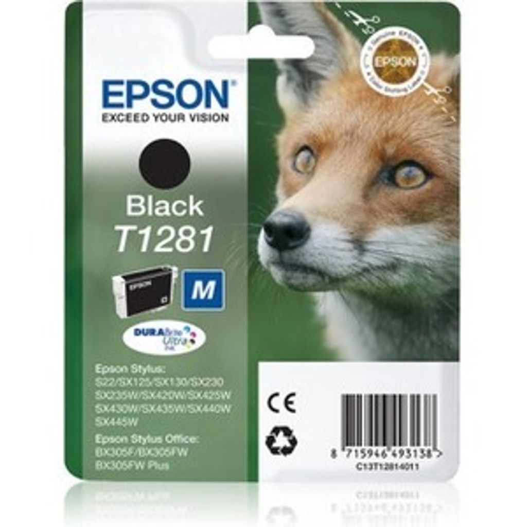 Epson Fox T1281 Fuchs DURABrite Ultra Single Black Tinte, Produktbild 