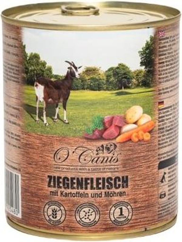 O'CANIS Hundefutter in Dosen - Nassfutter - Ziege und Kartoffeln - 800 g