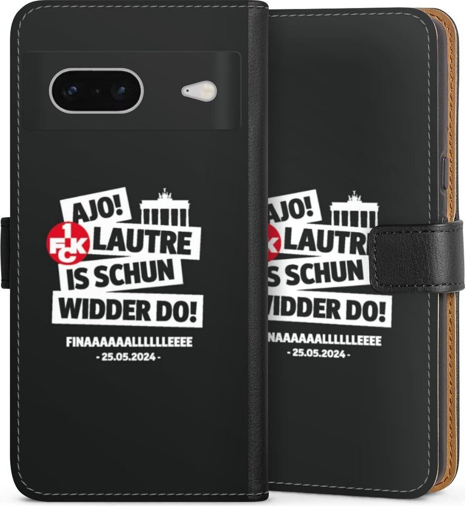DeinDesign Klapphülle für Google Pixel 7 Handytasche Lederhülle Tasche 1. FC Kaiserslautern 1. FCK Pokal Finale 2024