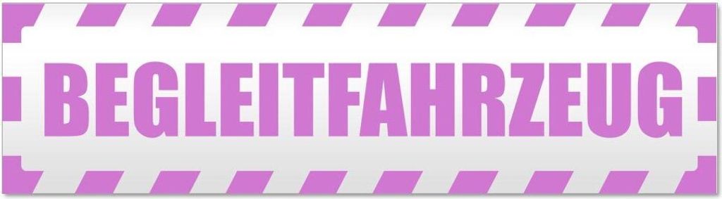 Kiwistar - Autoaufkleber - Flieder - 60 x 16 cm - Begleitfahrzeug gestreift - Hinweis Aufkleber Sticker für Auto, Kfz, Fahrrad, PKW, LKW