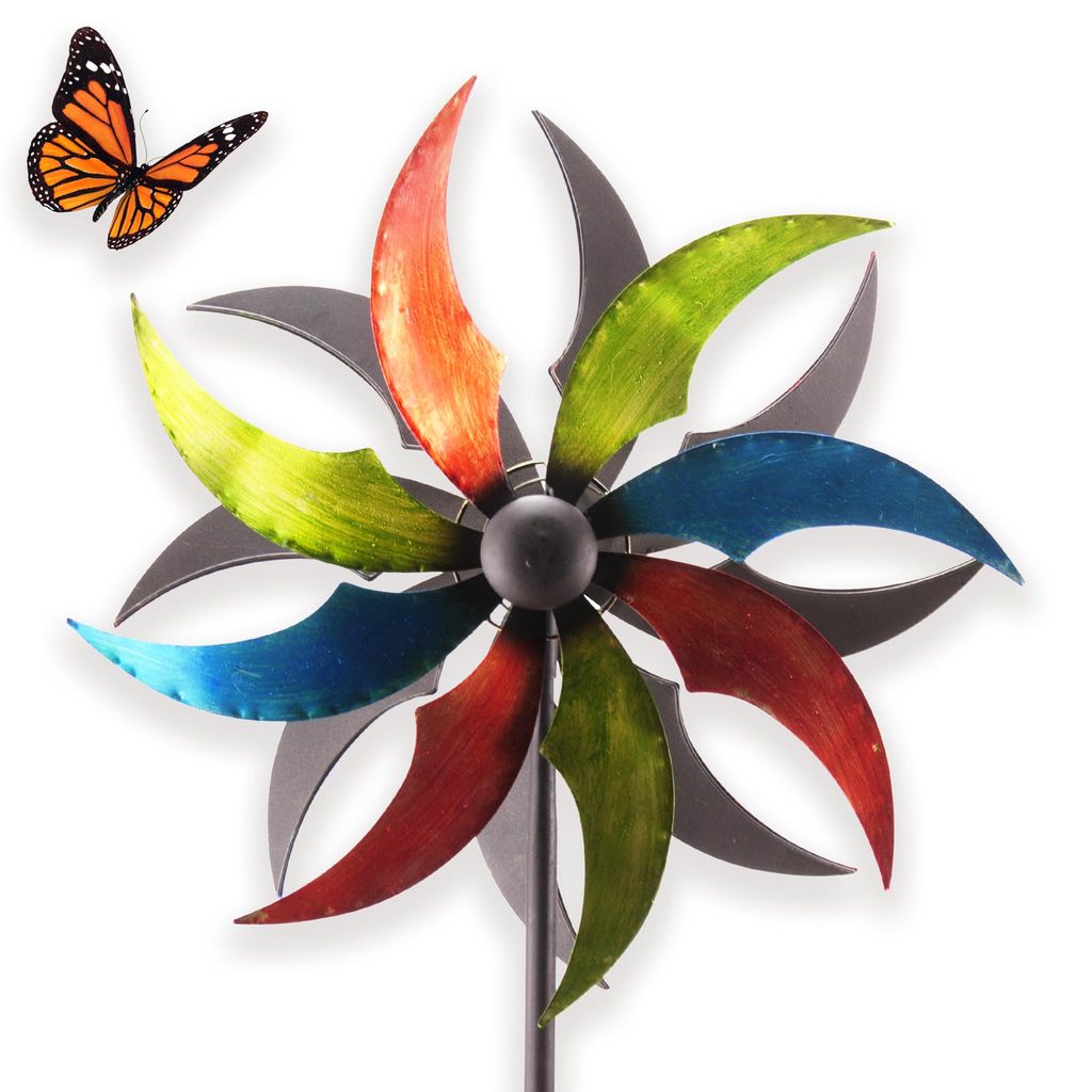 Großes Windrad 186 cm, wetterfeste Frühlings Gartendeko in Produktbild 