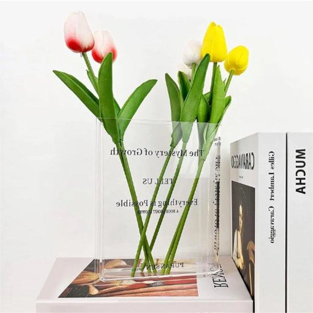 Vase décoratif livre pour fleurs séchées décoration étagère bibliothèque