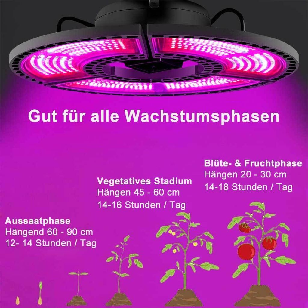 LED Pflanzenlampe Vollspektrum 300W Faltbar, LED Grow Lampe Produktbild 4