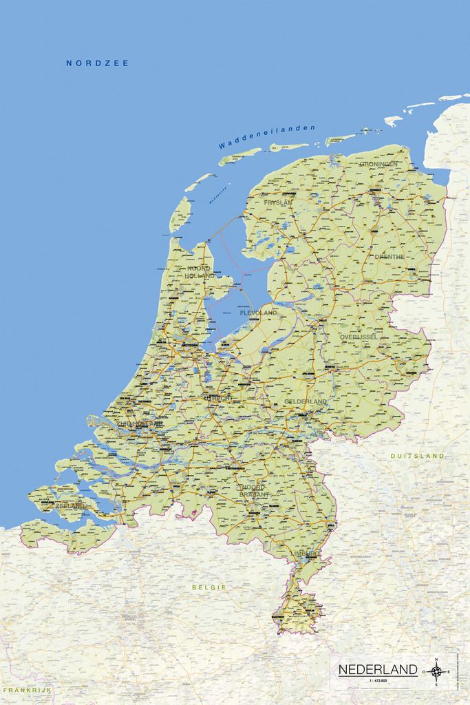 Landkarte der Niederlande - Kaart van Nederland - Poster - Produktbild 