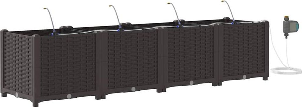 Garten-Pflanzgefäß 4 pcs Braun 160 x 40 x 37,5 cm Kunststoff