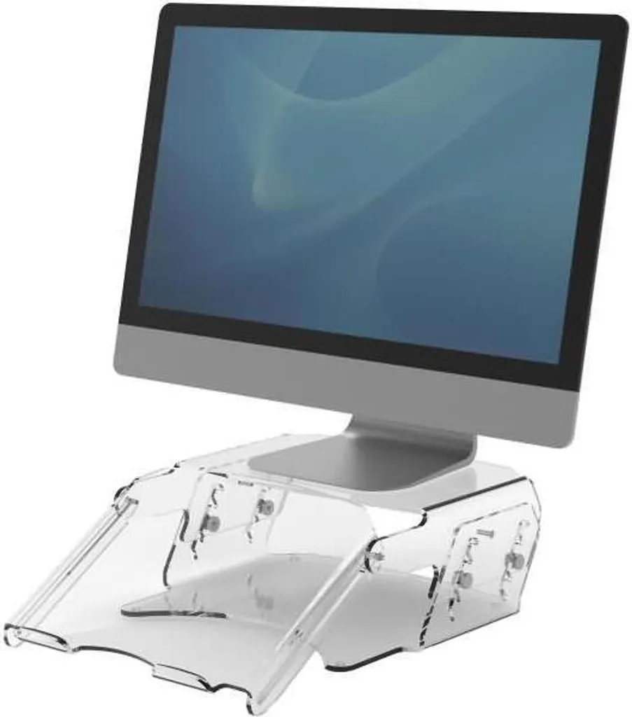 Support de moniteur ergonomique transparent pour soulager les cervicales