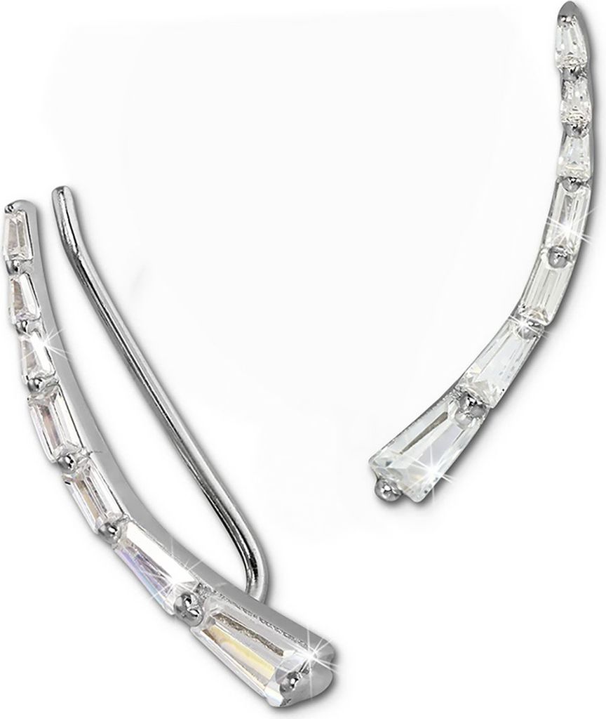 SilberDream Ohrringe Ear Cuff längliche Zirkonias weiß Ohrklemmen Silber D2GSO457W